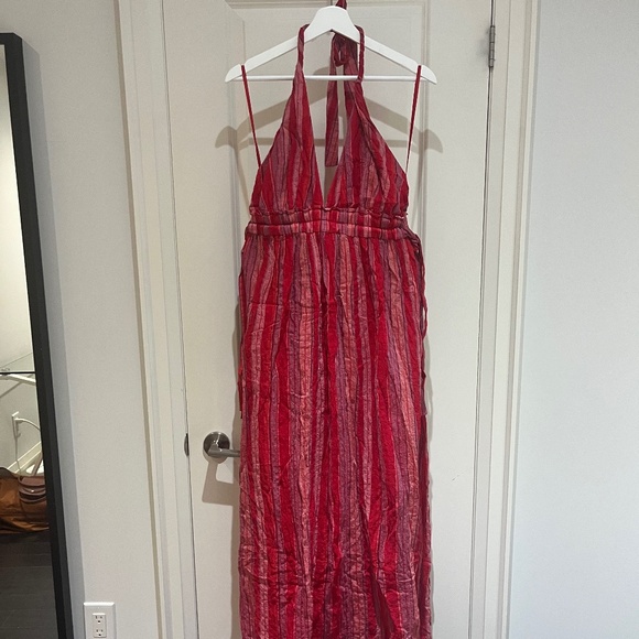 Club Monaco Red Maxi Halter Dress - 8 - Picture 1 of 10